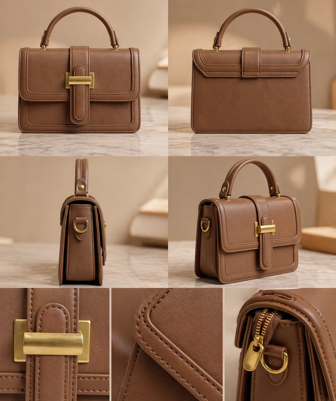 A sleek and timeless mini structured leather handbag