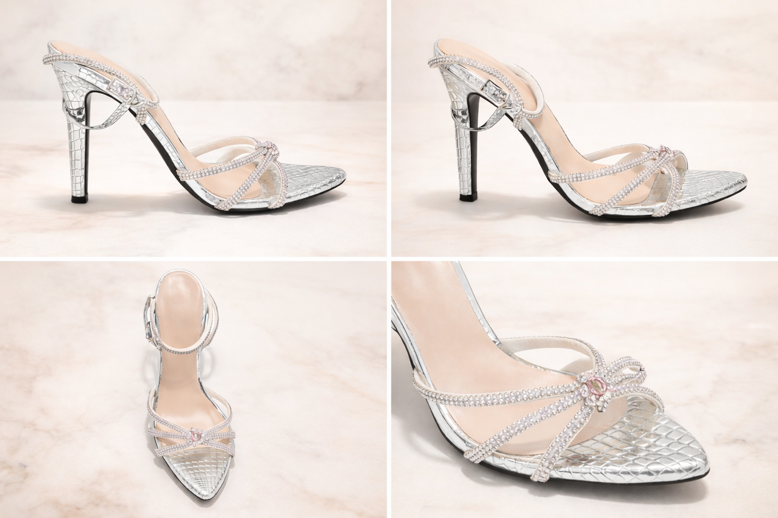 Metallic silver wide Fenella