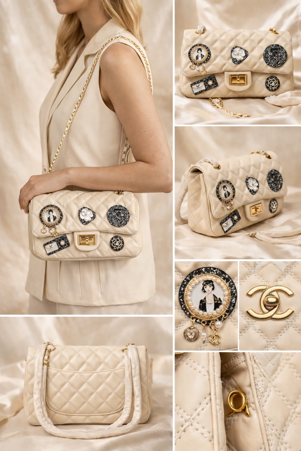 A quilted  shoulder bag