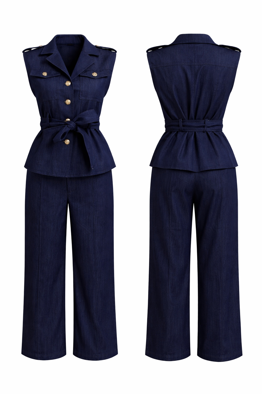 Signature dark denim two-piece