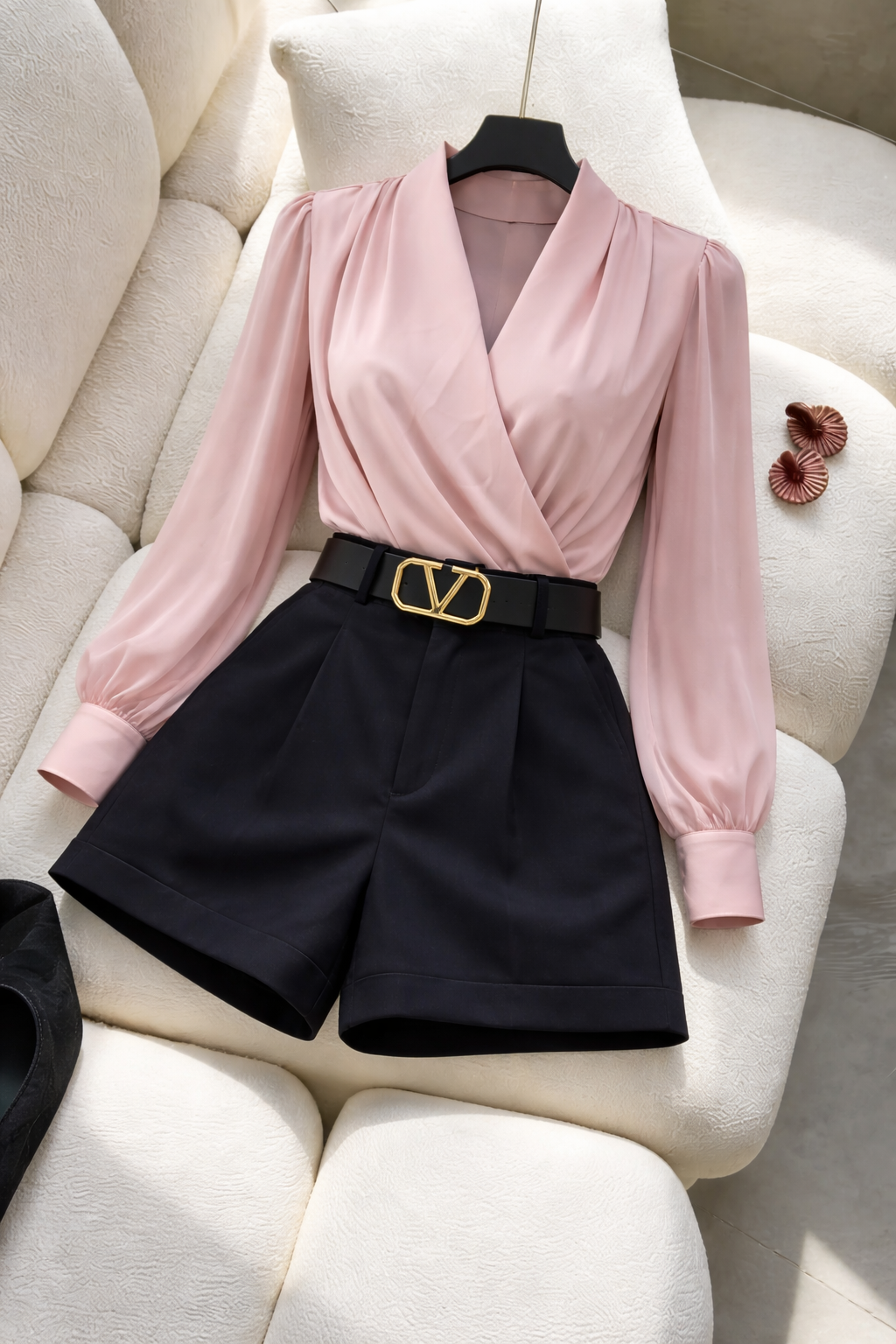 Ruby blouse with a draped front