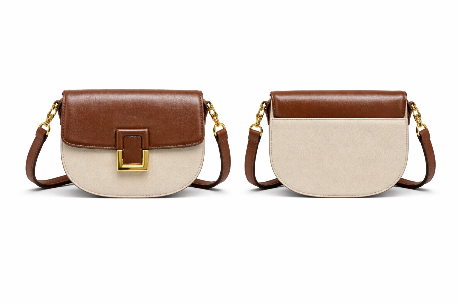A stylish two-tone handba