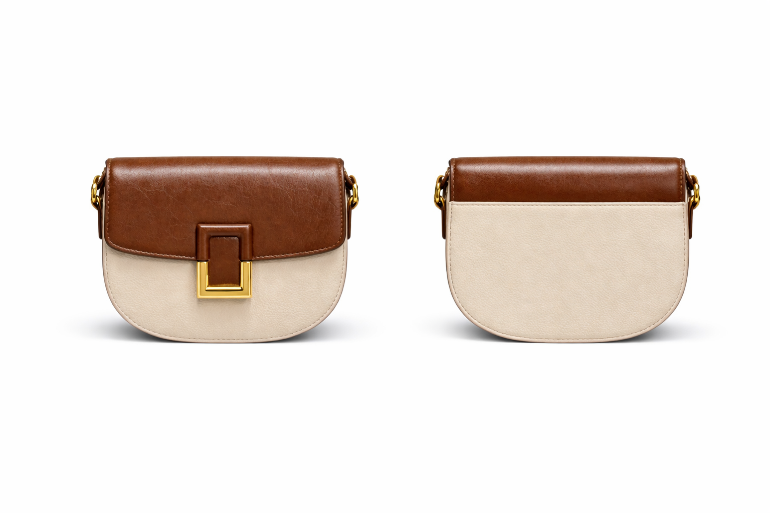 A stylish two-tone handba