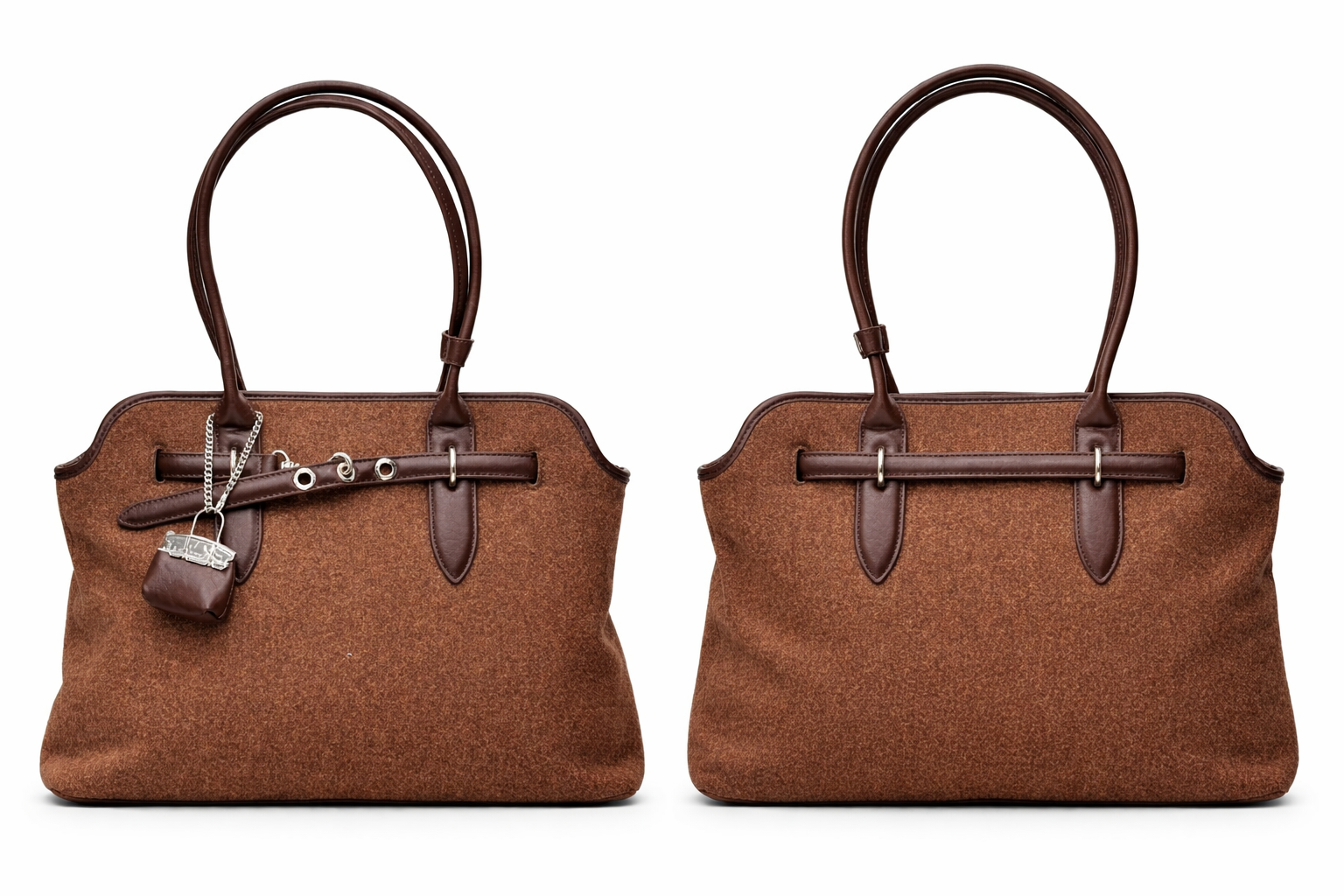 Brown canvas and leather Handbag