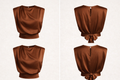 A satin blouse with a draped silhouette