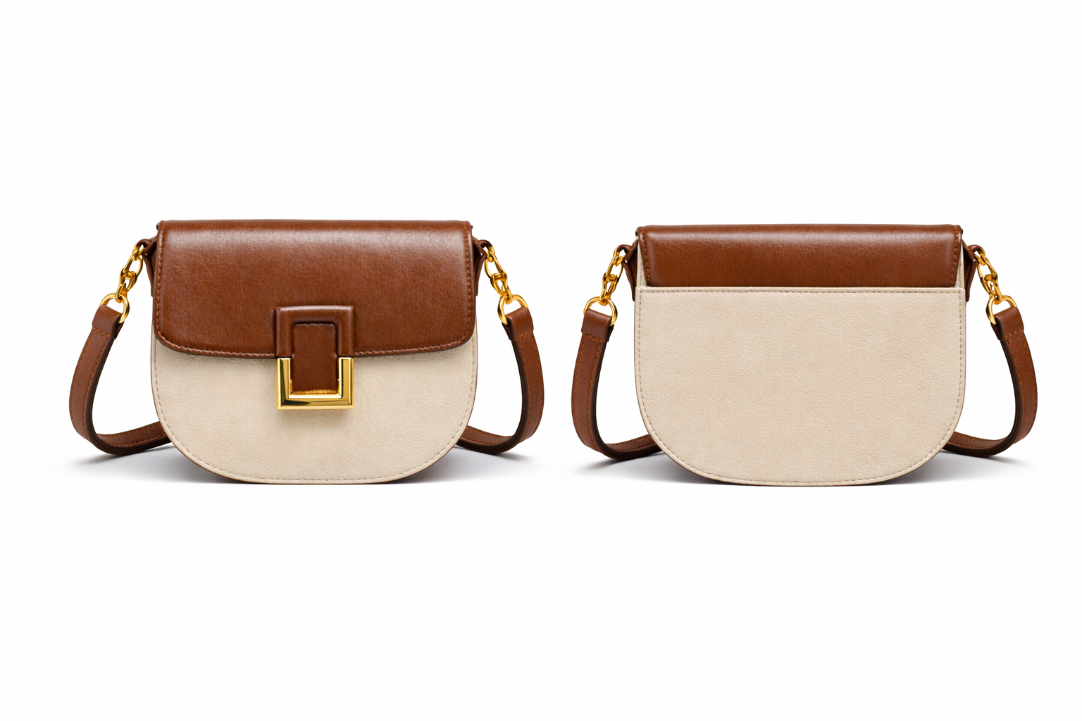 A stylish two-tone handba