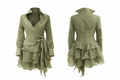 Olive-green wrap dress