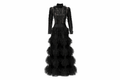Midnight-black lace-sleeve