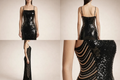 A glamorous black sequin evening gown