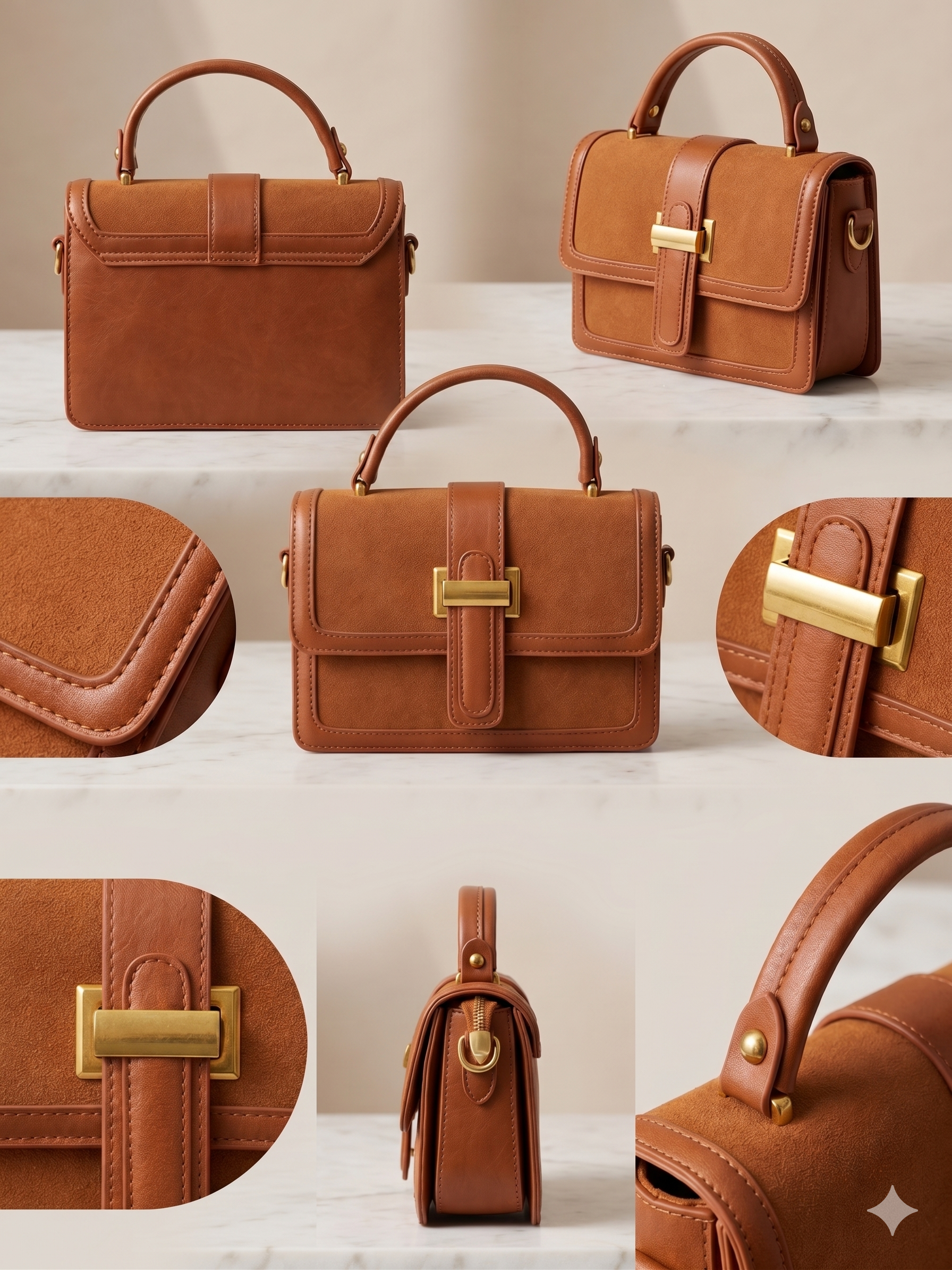 A sleek and timeless mini structured leather handbag