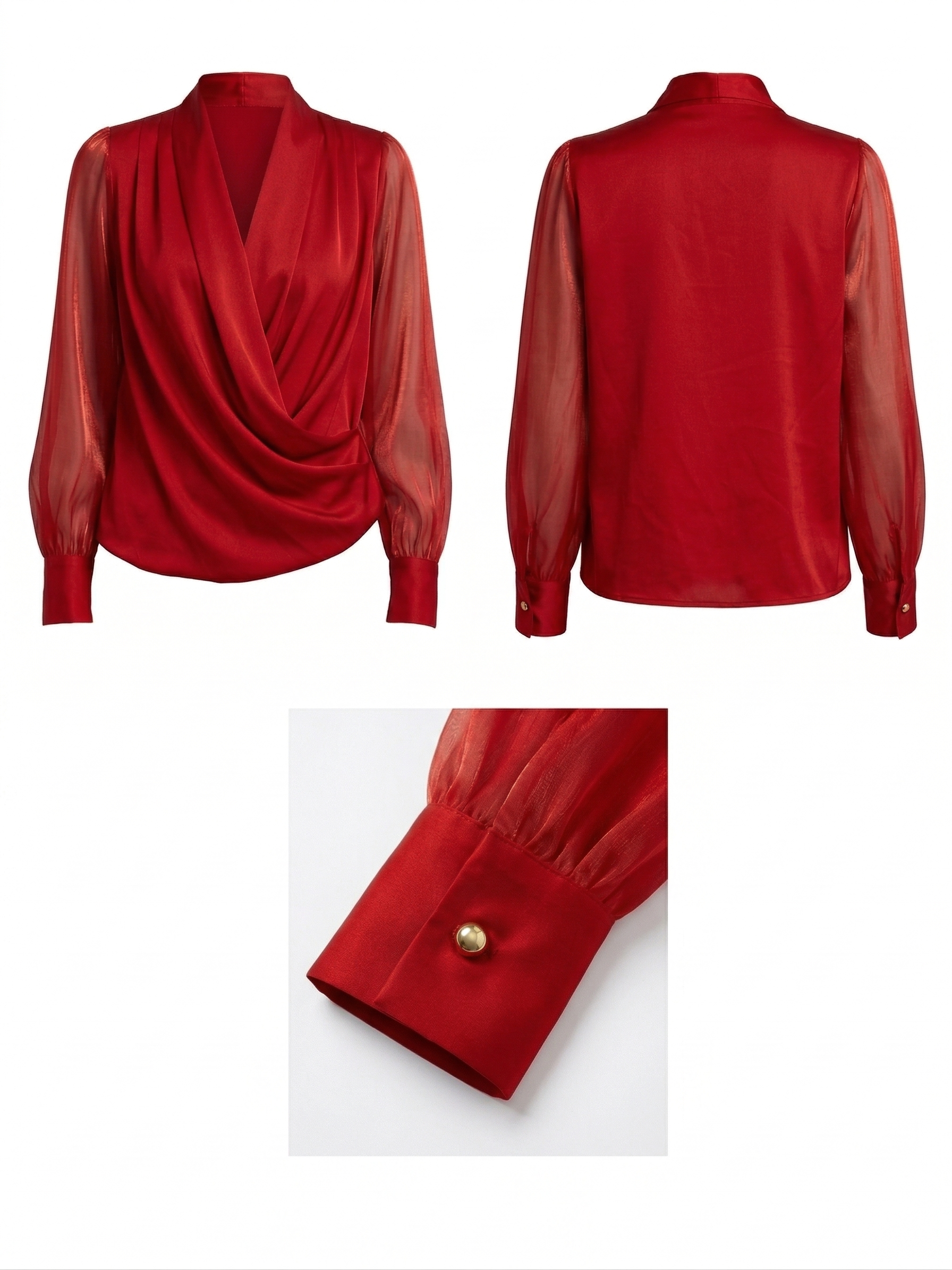 Ruby blouse with a draped front