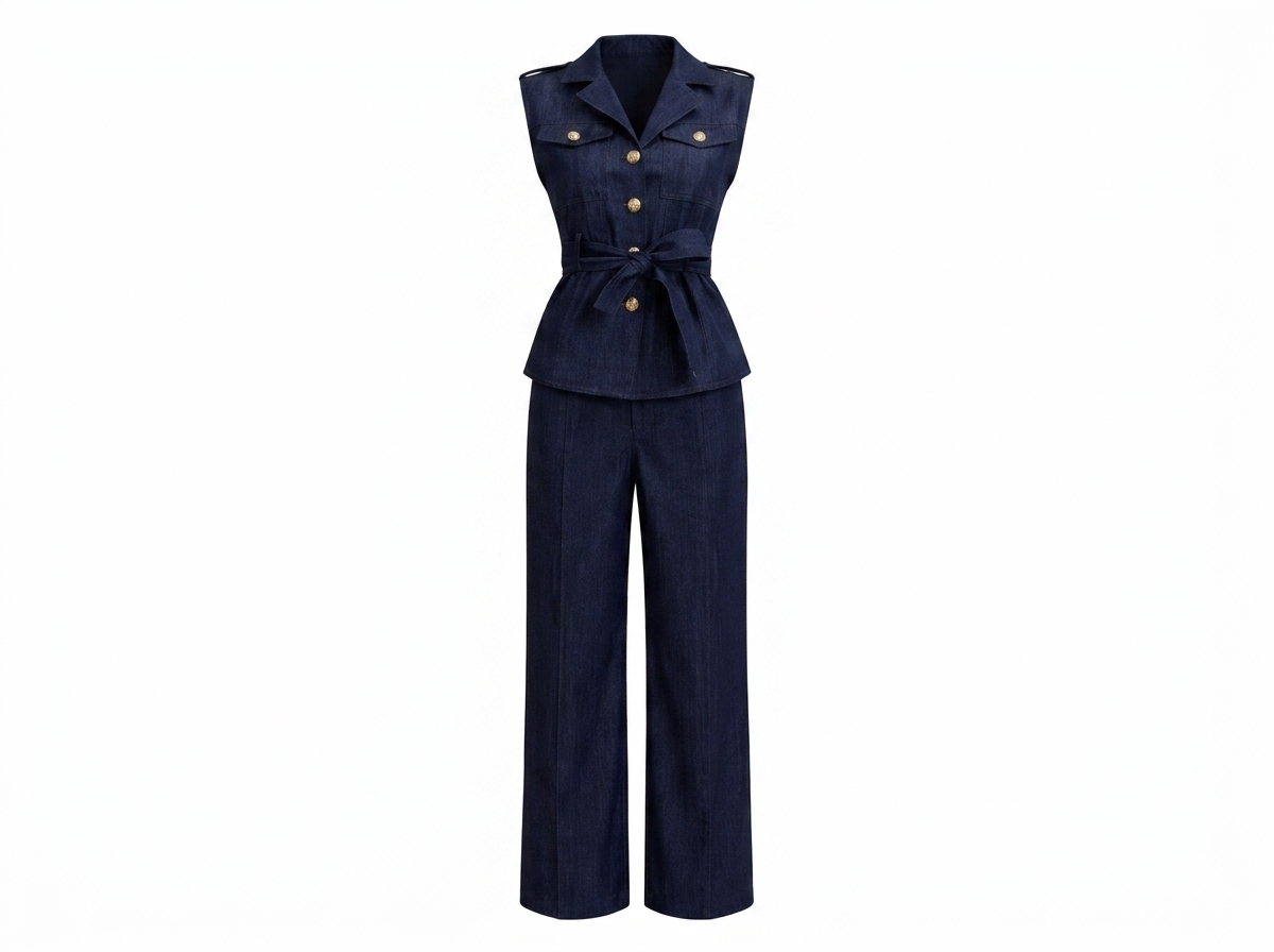 Signature dark denim two-piece