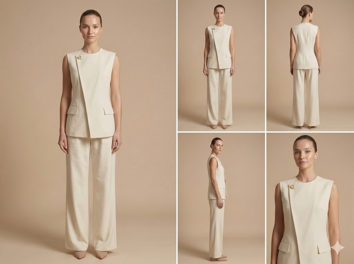 A minimalist ivory two-piece set