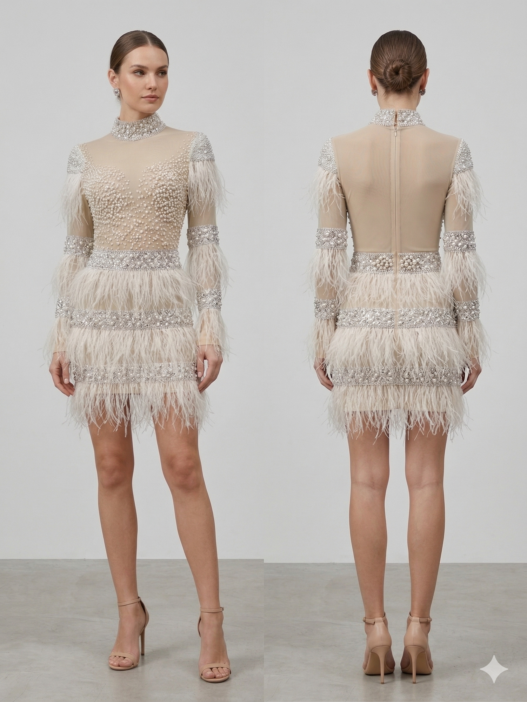Glamorous nude mini dress