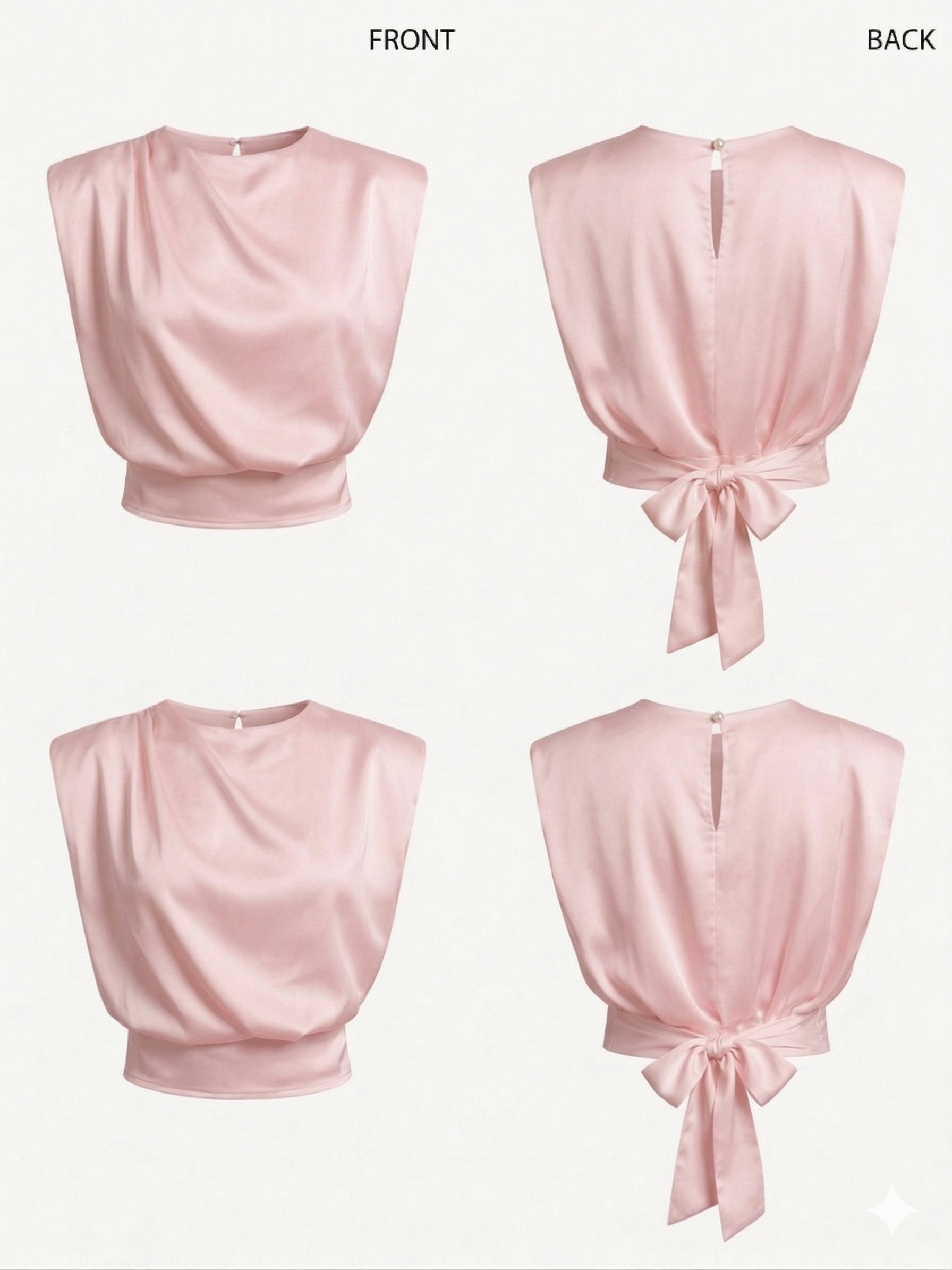 A satin blouse with a draped silhouette