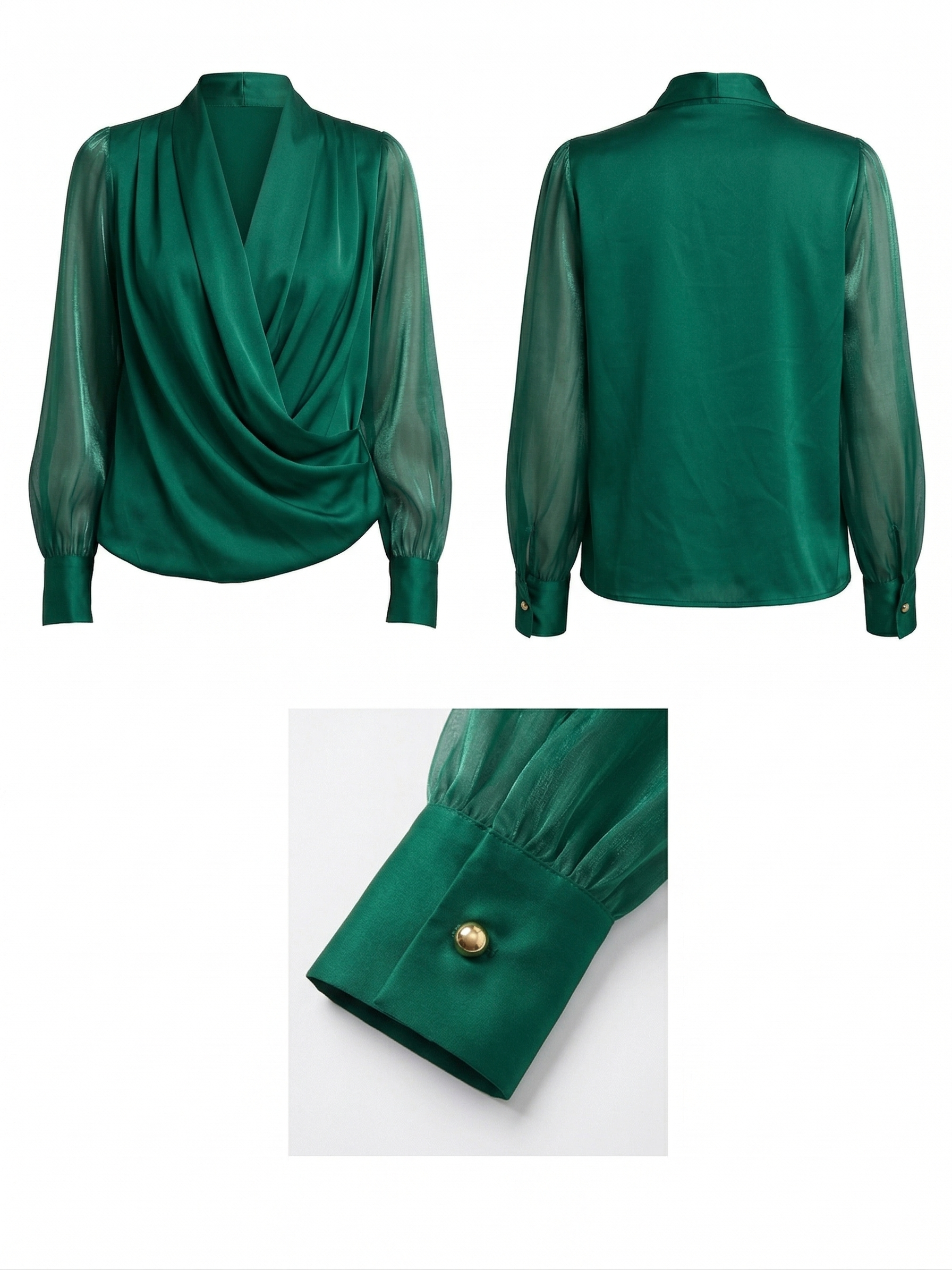 Ruby blouse with a draped front