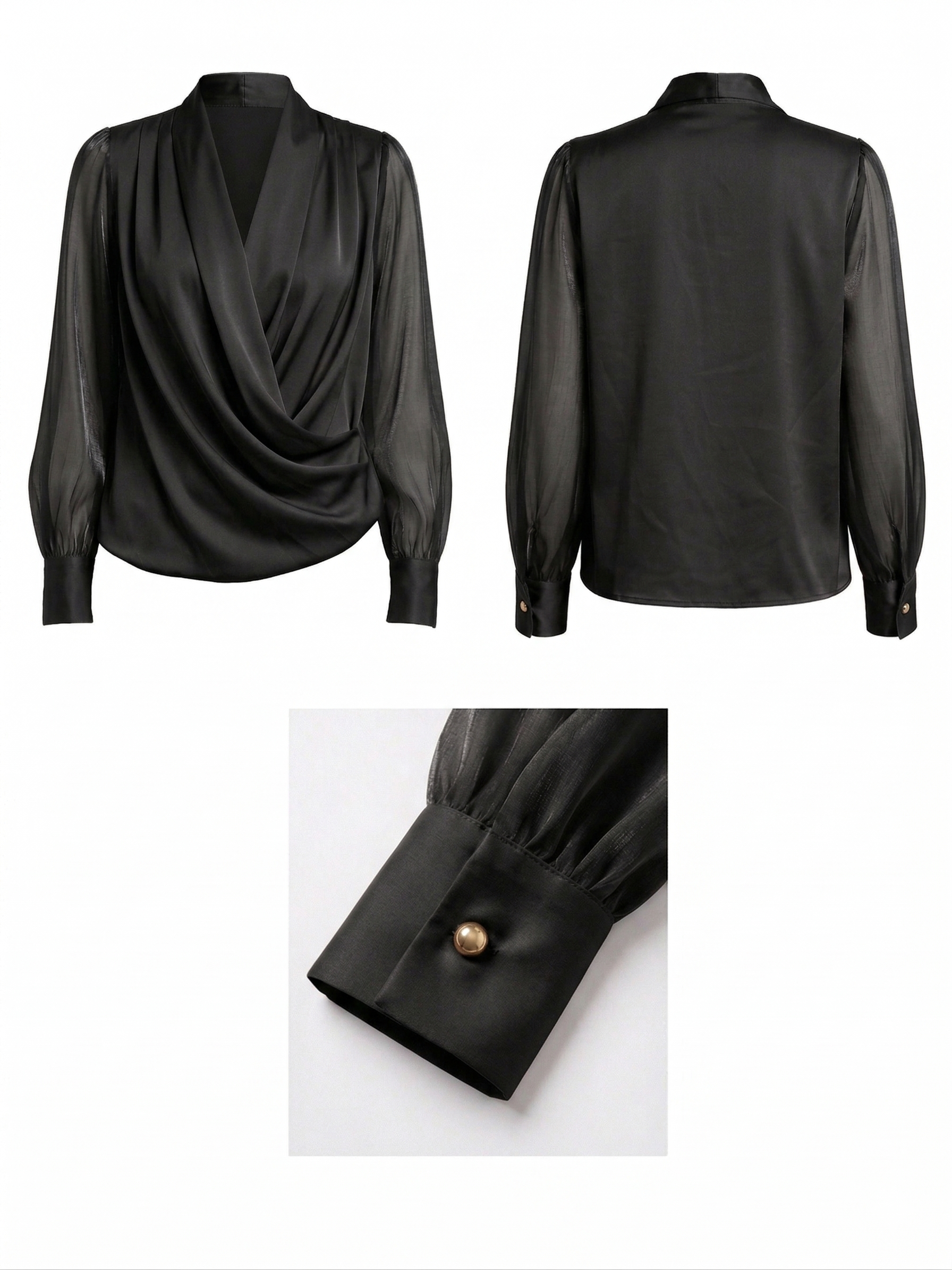 Ruby blouse with a draped front