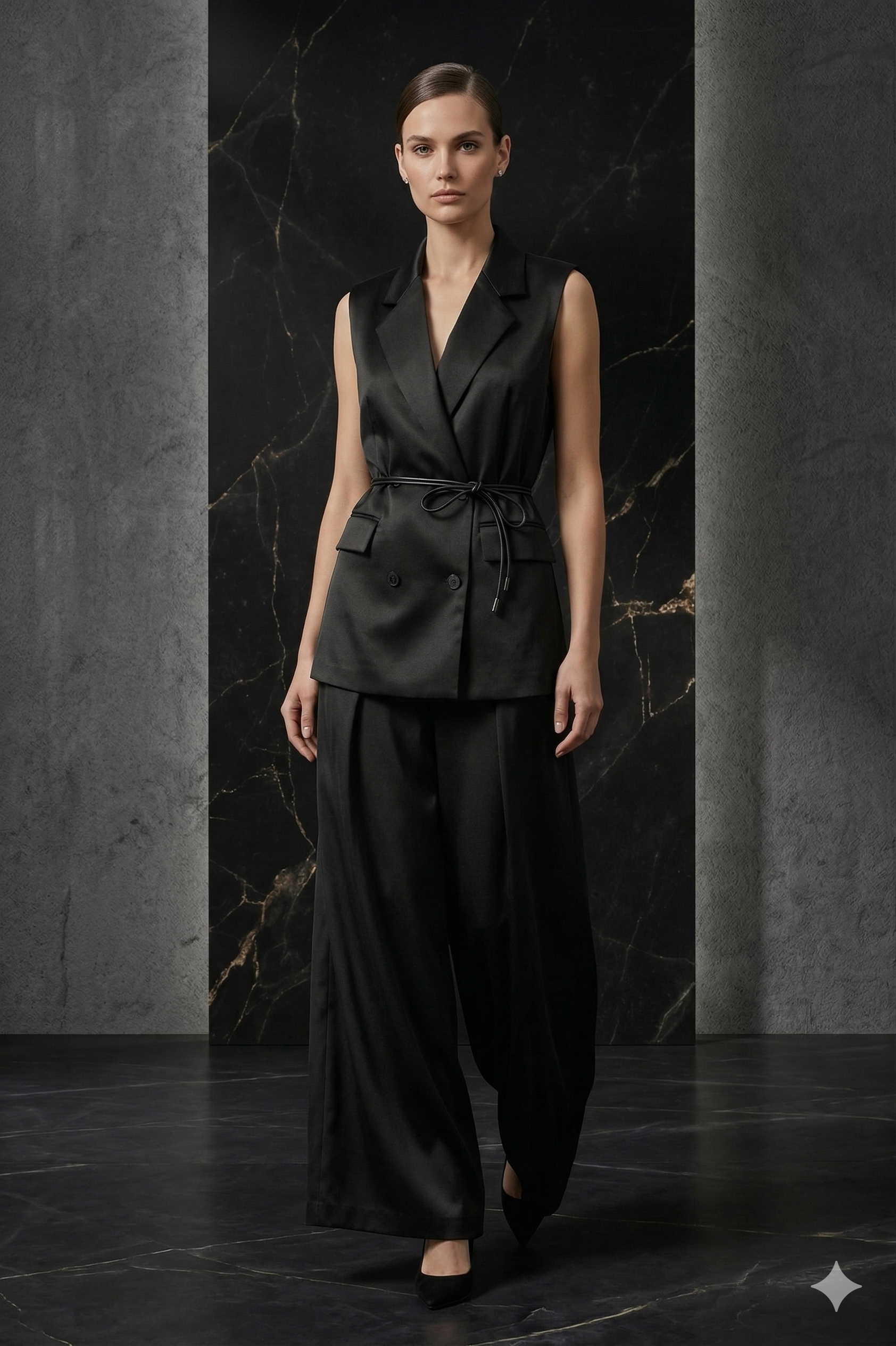 Sleeveless tailored set