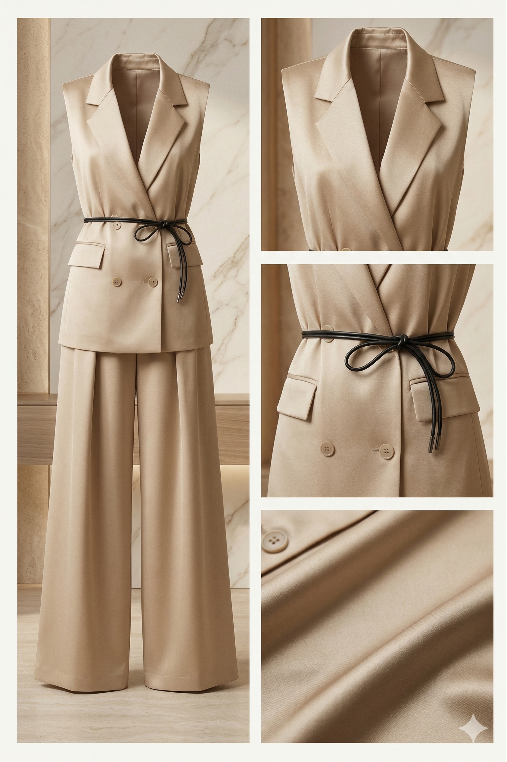 Sleeveless tailored set