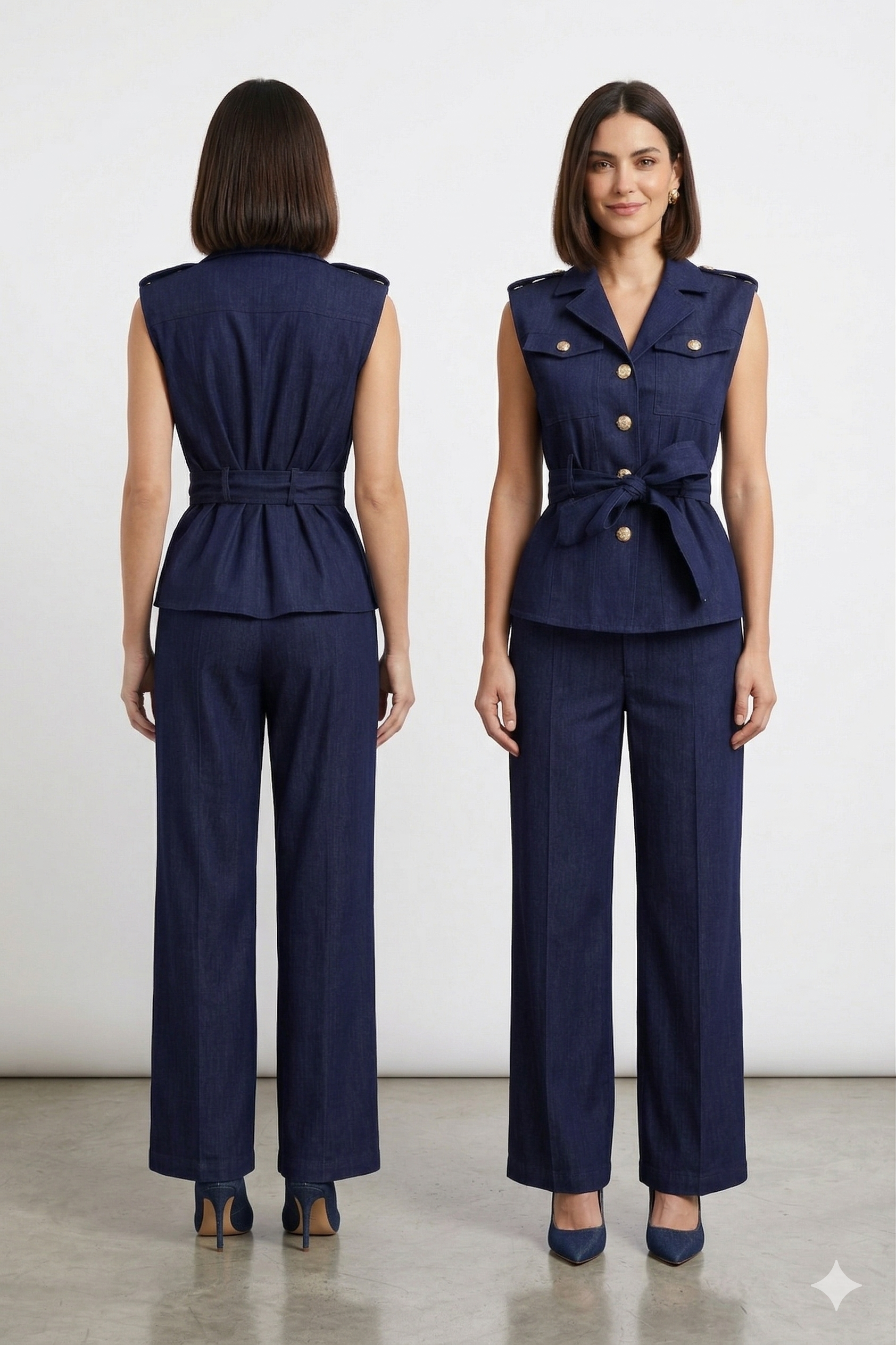 Signature dark denim two-piece