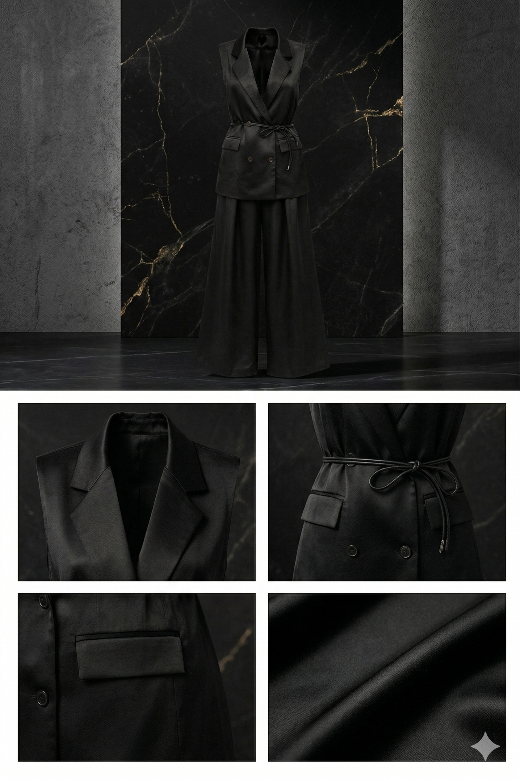 Sleeveless tailored set