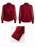 Ruby blouse with a draped front