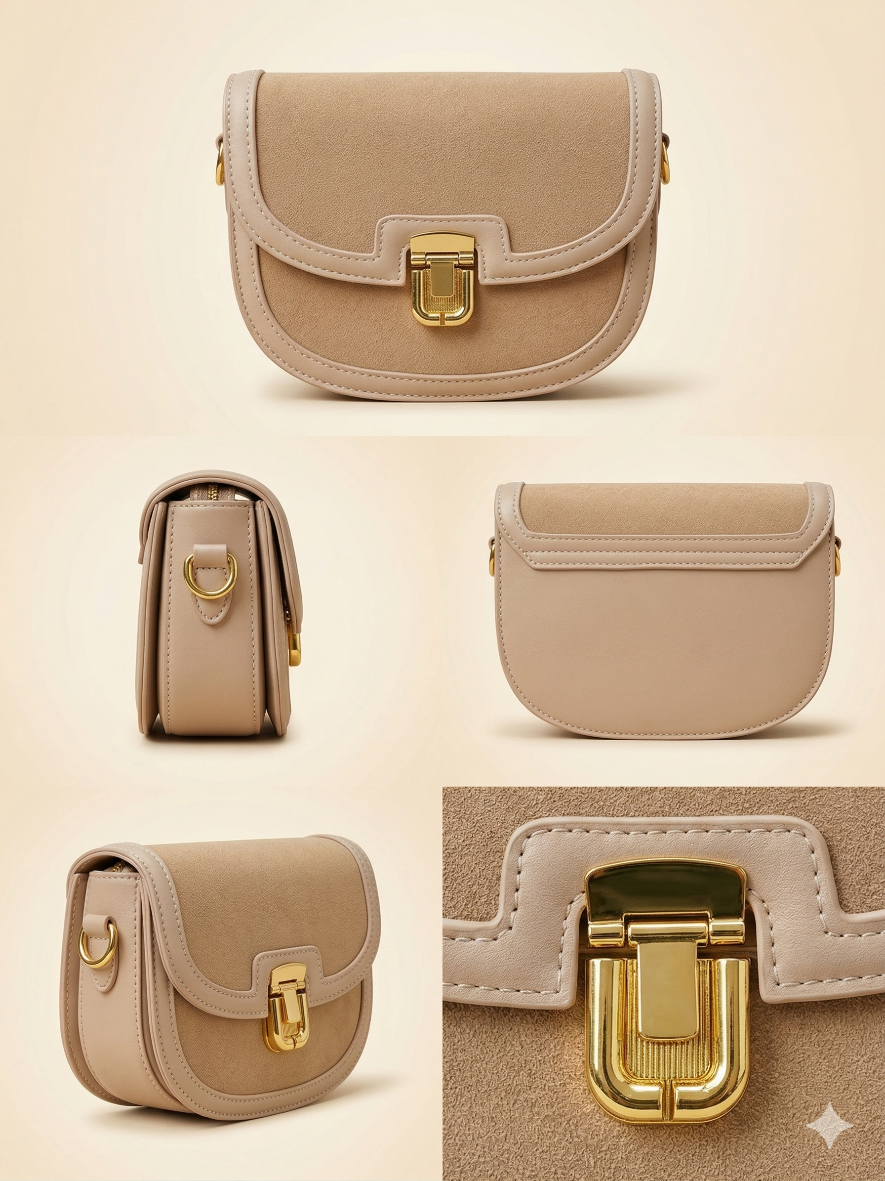 A mini beige handbag