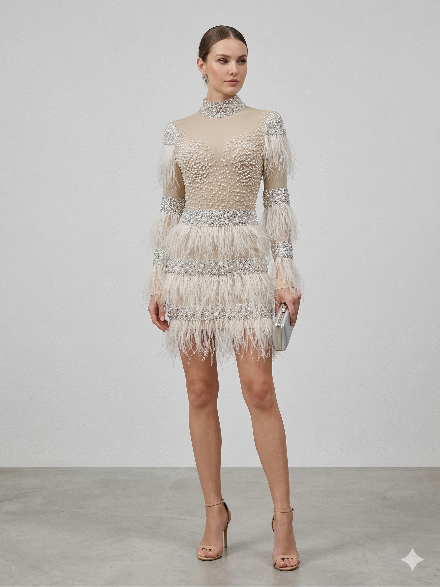 Glamorous nude mini dress