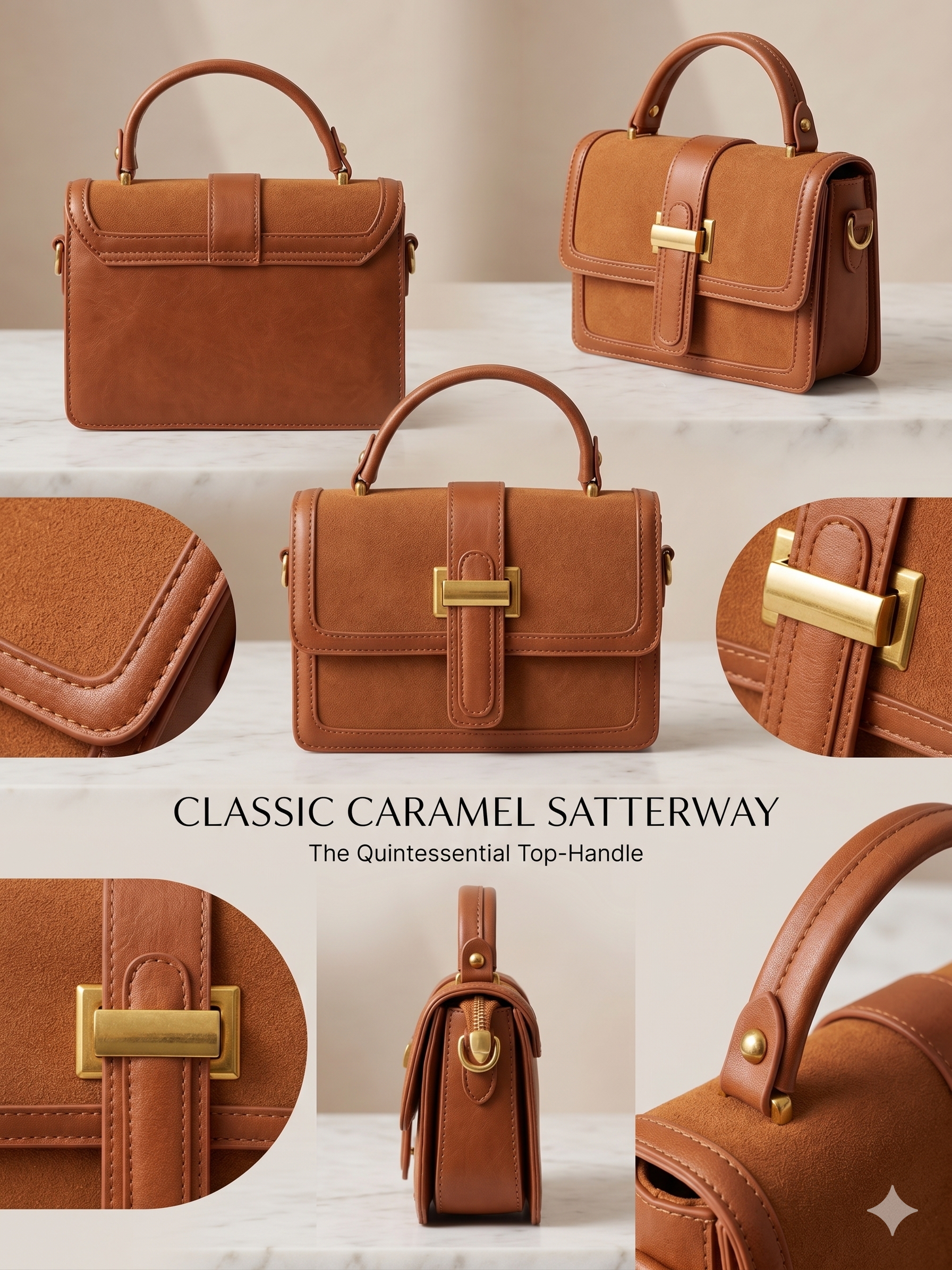 A sleek and timeless mini structured leather handbag