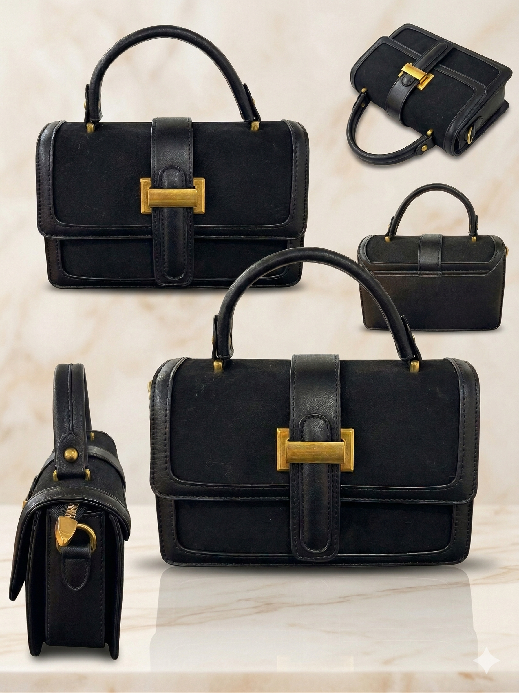 A sleek and timeless mini structured leather handbag