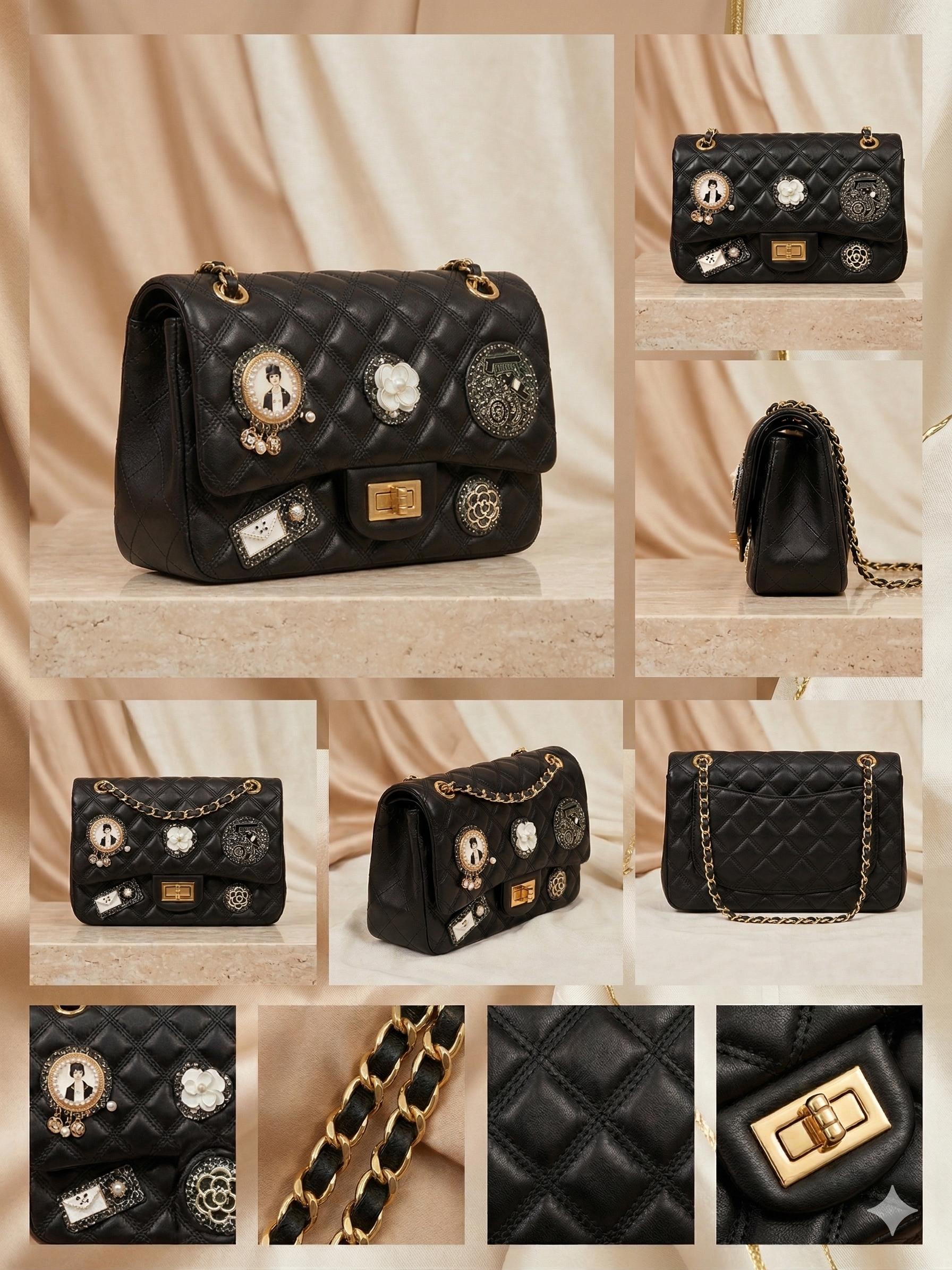 A quilted  shoulder bag
