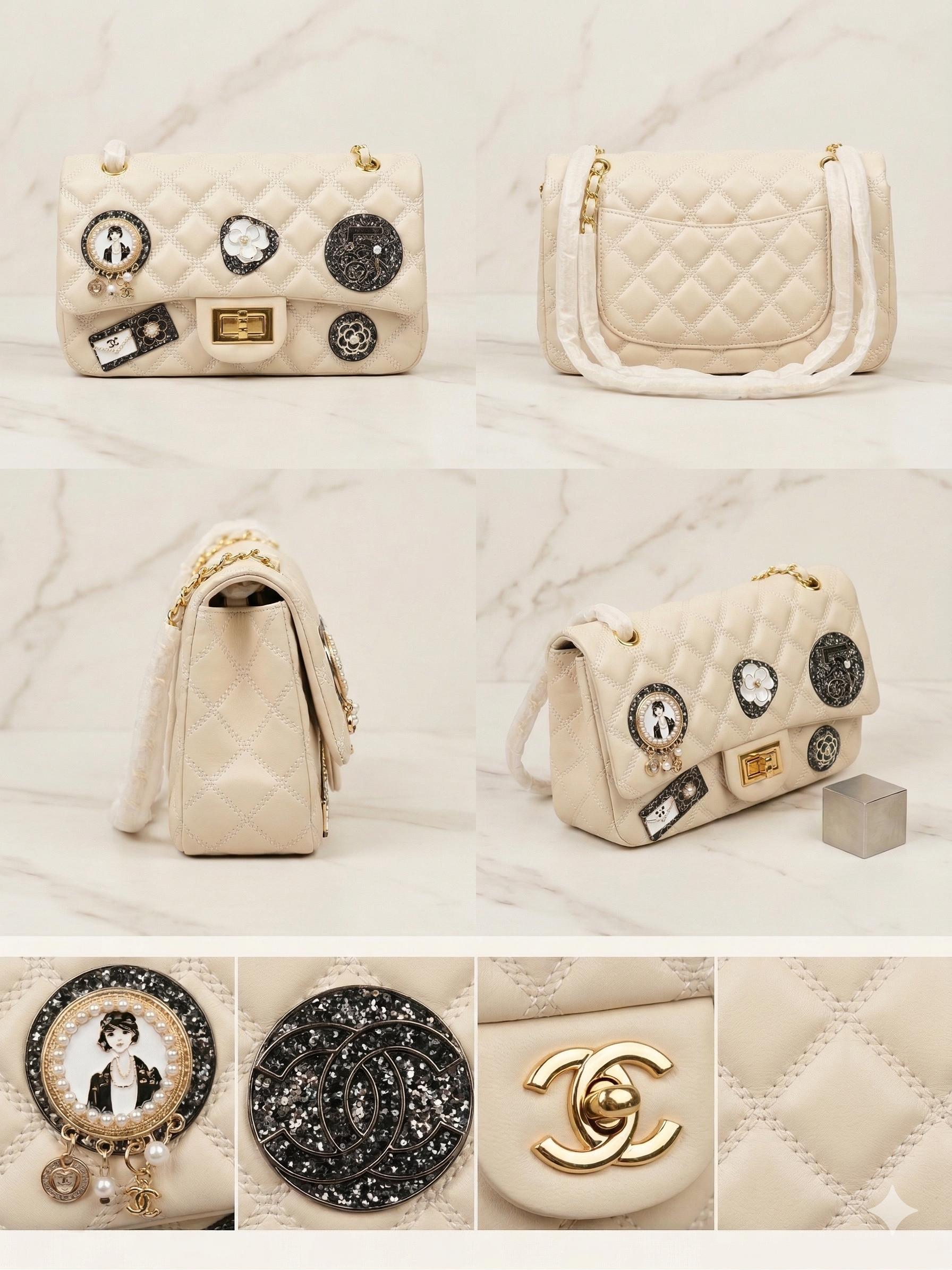 A quilted  shoulder bag