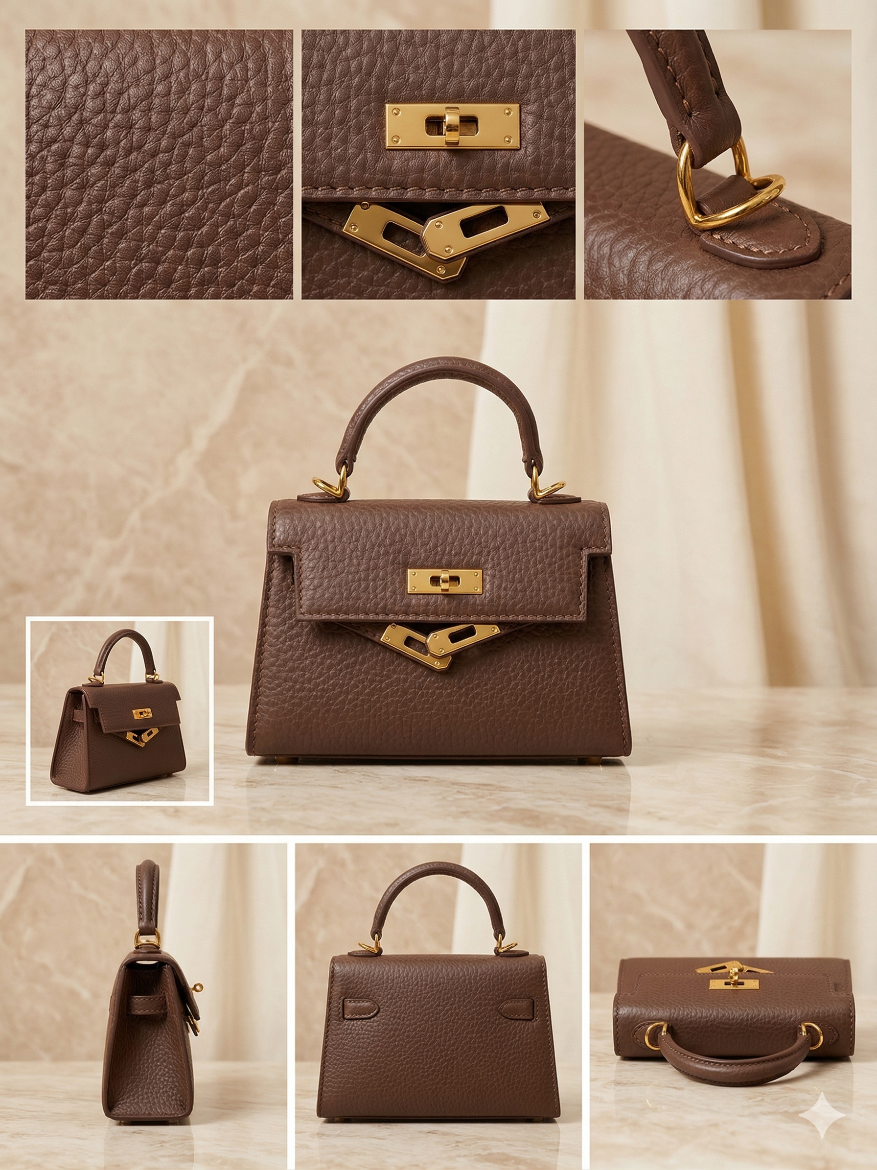 A mini Kelli leather handbag
