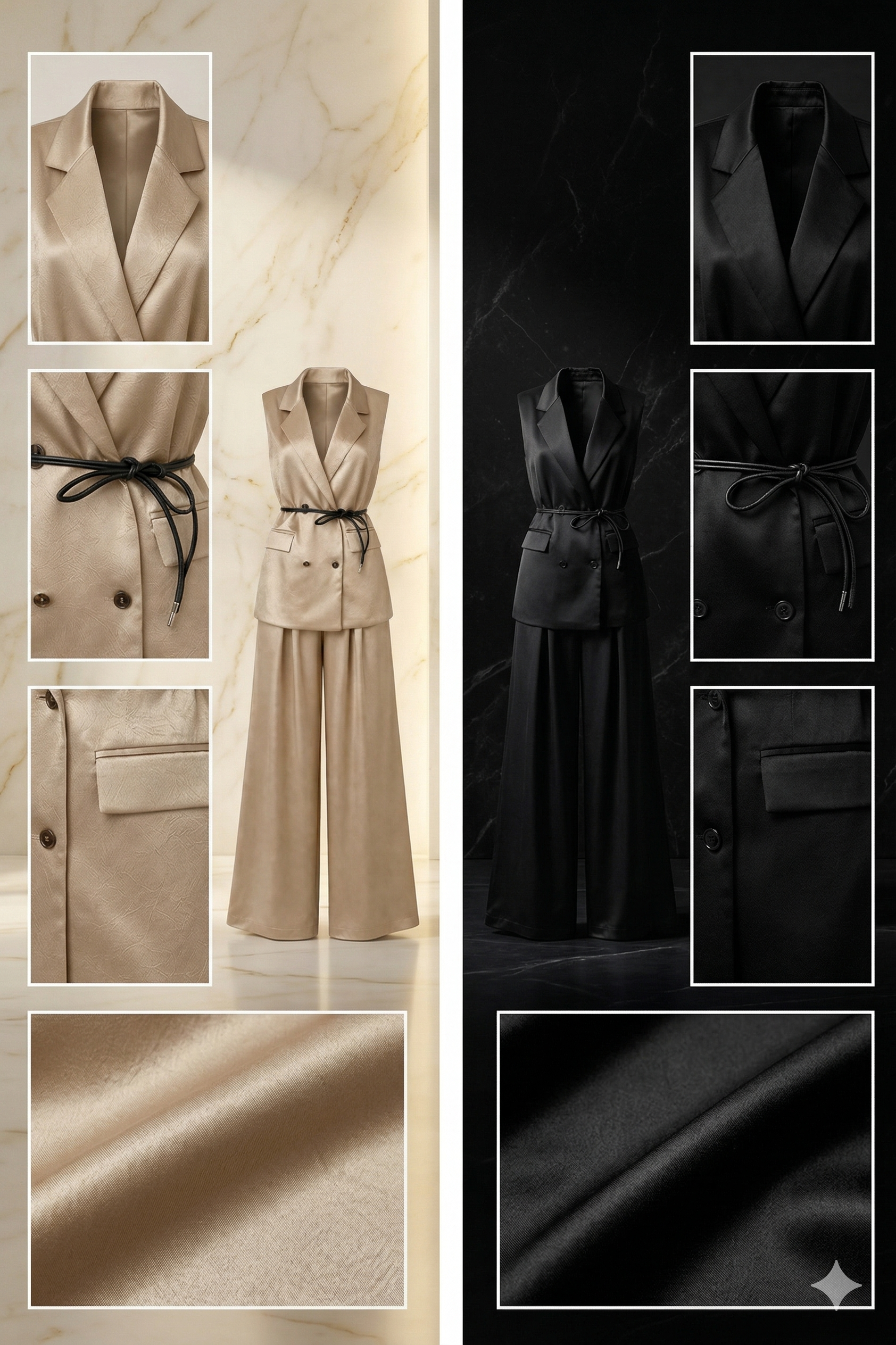 Sleeveless tailored set