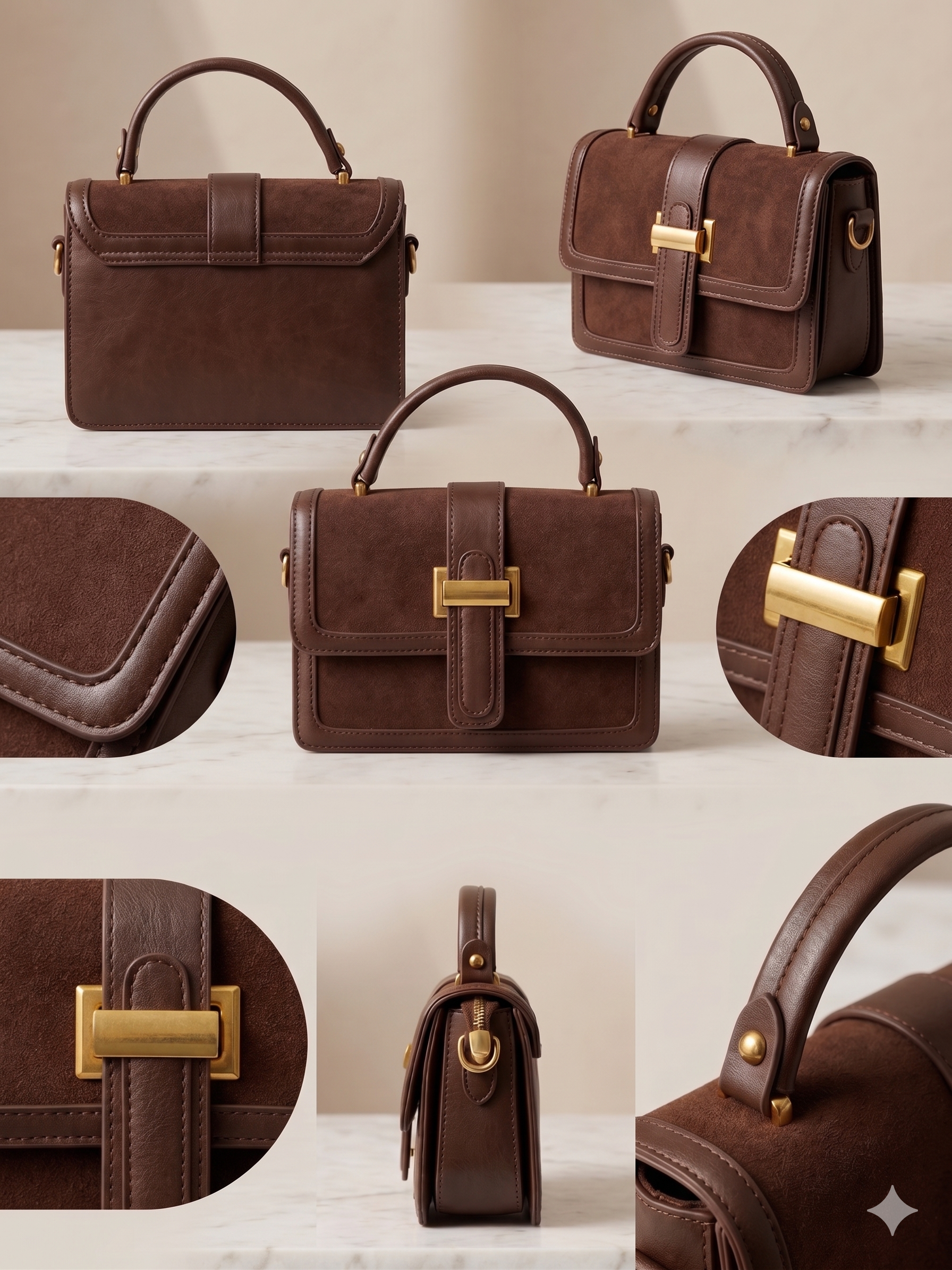 A sleek and timeless mini structured leather handbag