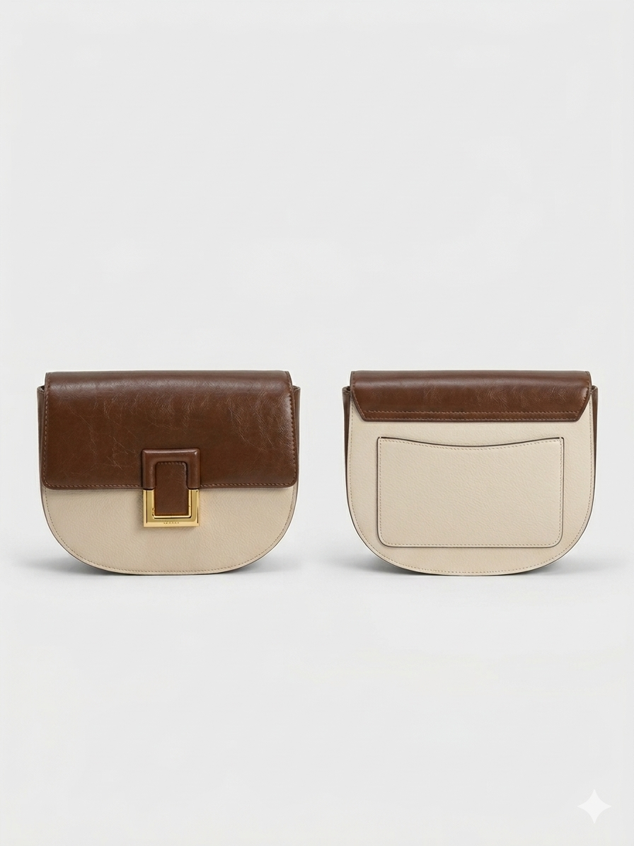 A stylish two-tone handba