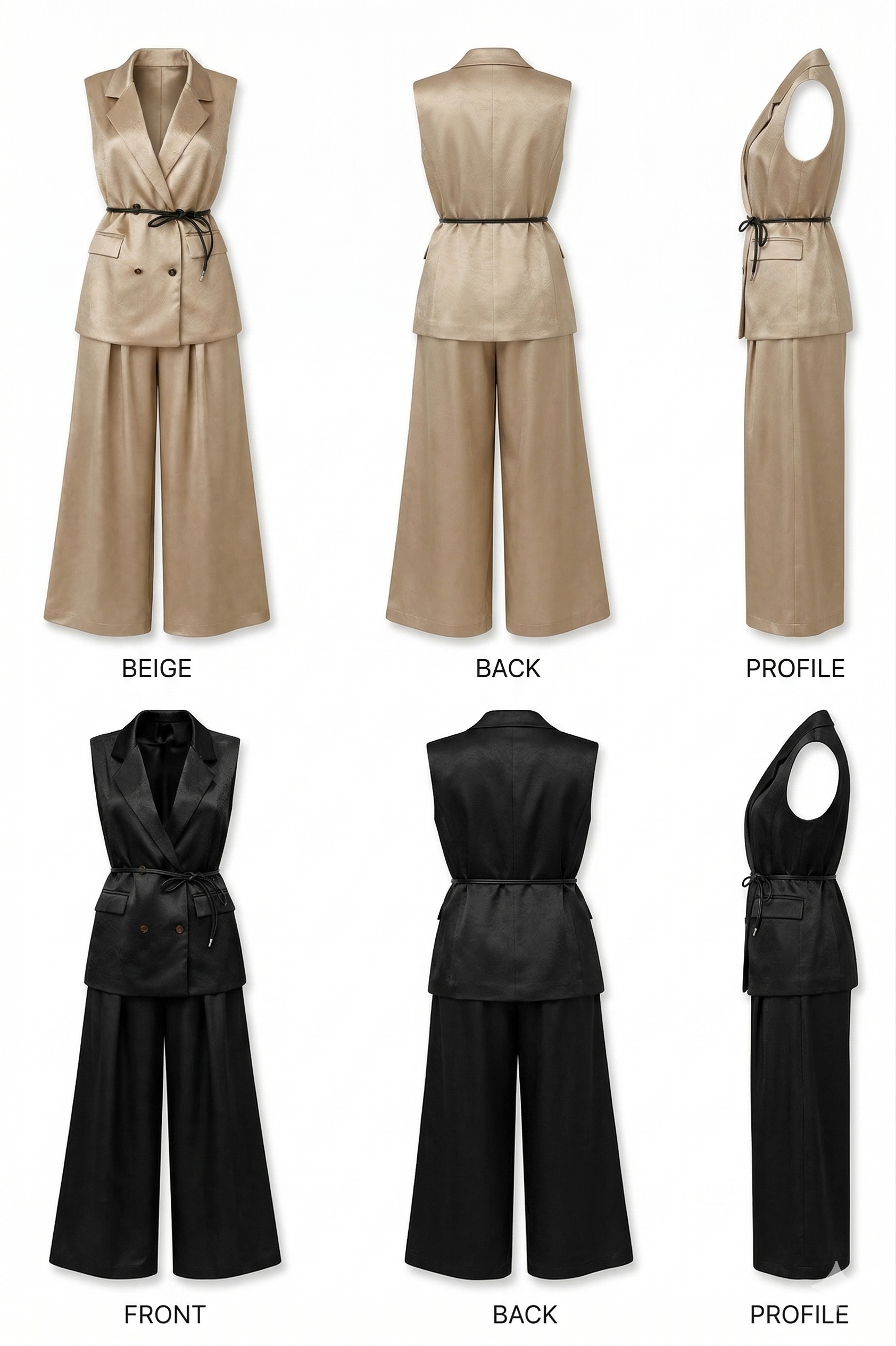 Sleeveless tailored set
